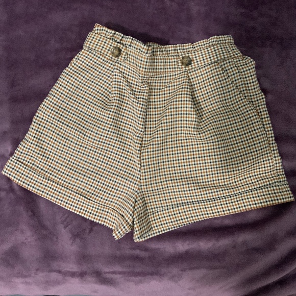 Printed Gingham Fall Shorts - Picture 1 of 3